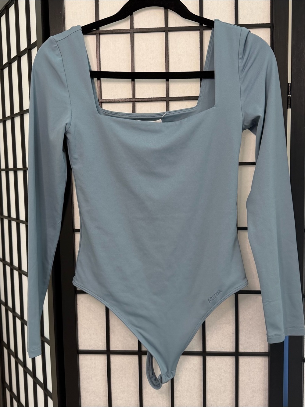 Aritzia Contour Square-Neck Bodysuit in Light Blue M- NWOT
